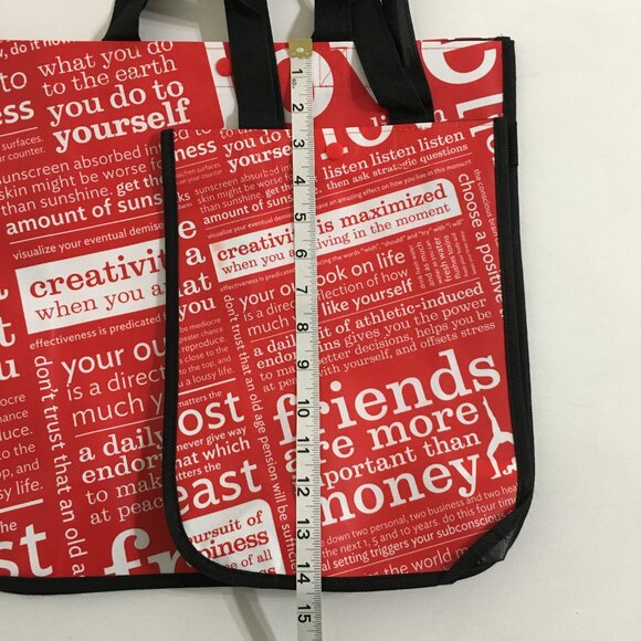 Lululemon 2 Sizes Matching Gift Bag NEW! Red Creativity is Maximized Printed - Picture 10 of 15